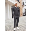 image:imageCOOFANDY Mens Tracksuit 2 Piece Quarter Zip Polo Athletic Sweatsuits Casual Running Jogging Sport Suit SetsDark Gray
