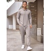 image:imageCOOFANDY Mens Tracksuit 2 Piece Quarter Zip Polo Athletic Sweatsuits Casual Running Jogging Sport Suit SetsGrey