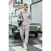 image:imageCOOFANDY Mens Tracksuit 2 Piece Quarter Zip Polo Athletic Sweatsuits Casual Running Jogging Sport Suit SetsGrey