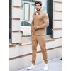 image:imageCOOFANDY Mens Tracksuit 2 Piece Quarter Zip Polo Athletic Sweatsuits Casual Running Jogging Sport Suit SetsKhaki