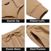 image:imageCOOFANDY Mens Tracksuit 2 Piece Quarter Zip Polo Athletic Sweatsuits Casual Running Jogging Sport Suit SetsKhaki
