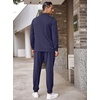image:imageCOOFANDY Mens Tracksuit 2 Piece Quarter Zip Polo Athletic Sweatsuits Casual Running Jogging Sport Suit SetsNavy Blue