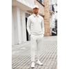image:imageCOOFANDY Mens Tracksuit 2 Piece Quarter Zip Polo Athletic Sweatsuits Casual Running Jogging Sport Suit SetsWhite