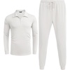 image:imageCOOFANDY Mens Tracksuit 2 Piece Quarter Zip Polo Athletic Sweatsuits Casual Running Jogging Sport Suit SetsWhite