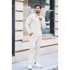 image:imageCOOFANDY Mens Tracksuit 2 Piece Quarter Zip Polo Athletic Sweatsuits Casual Running Jogging Sport Suit SetsWhite