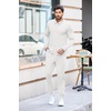 image:imageCOOFANDY Mens Tracksuit 2 Piece Quarter Zip Polo Athletic Sweatsuits Casual Running Jogging Sport Suit SetsWhite