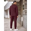 image:imageCOOFANDY Mens Tracksuit 2 Piece Quarter Zip Polo Athletic Sweatsuits Casual Running Jogging Sport Suit SetsWine Red