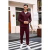 image:imageCOOFANDY Mens Tracksuit 2 Piece Quarter Zip Polo Athletic Sweatsuits Casual Running Jogging Sport Suit SetsWine Red