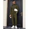 image:imageCOOFANDY Mens Tracksuit 2 Piece Quarter Zip Sweatsuit Sets Casual Athletic Running Jogging SuitsArmy Green