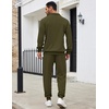 image:imageCOOFANDY Mens Tracksuit 2 Piece Quarter Zip Sweatsuit Sets Casual Athletic Running Jogging SuitsArmy Green