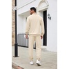 image:imageCOOFANDY Mens Tracksuit 2 Piece Quarter Zip Sweatsuit Sets Casual Athletic Running Jogging SuitsBeige