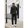 image:imageCOOFANDY Mens Tracksuit 2 Piece Quarter Zip Sweatsuit Sets Casual Athletic Running Jogging SuitsBlack