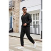 image:imageCOOFANDY Mens Tracksuit 2 Piece Quarter Zip Sweatsuit Sets Casual Athletic Running Jogging SuitsBlack