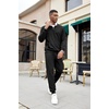 image:imageCOOFANDY Mens Tracksuit 2 Piece Quarter Zip Sweatsuit Sets Casual Athletic Running Jogging SuitsBlack