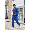 image:imageCOOFANDY Mens Tracksuit 2 Piece Quarter Zip Sweatsuit Sets Casual Athletic Running Jogging SuitsBlue