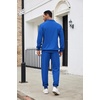image:imageCOOFANDY Mens Tracksuit 2 Piece Quarter Zip Sweatsuit Sets Casual Athletic Running Jogging SuitsBlue