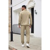 image:imageCOOFANDY Mens Tracksuit 2 Piece Quarter Zip Sweatsuit Sets Casual Athletic Running Jogging SuitsCoffee