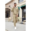 image:imageCOOFANDY Mens Tracksuit 2 Piece Quarter Zip Sweatsuit Sets Casual Athletic Running Jogging SuitsCoffee