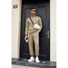 image:imageCOOFANDY Mens Tracksuit 2 Piece Quarter Zip Sweatsuit Sets Casual Athletic Running Jogging SuitsCoffee