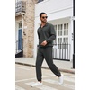 image:imageCOOFANDY Mens Tracksuit 2 Piece Quarter Zip Sweatsuit Sets Casual Athletic Running Jogging SuitsDark Grey