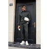 image:imageCOOFANDY Mens Tracksuit 2 Piece Quarter Zip Sweatsuit Sets Casual Athletic Running Jogging SuitsDark Grey