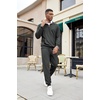 image:imageCOOFANDY Mens Tracksuit 2 Piece Quarter Zip Sweatsuit Sets Casual Athletic Running Jogging SuitsDark Grey