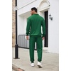 image:imageCOOFANDY Mens Tracksuit 2 Piece Quarter Zip Sweatsuit Sets Casual Athletic Running Jogging SuitsGreen