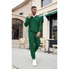 image:imageCOOFANDY Mens Tracksuit 2 Piece Quarter Zip Sweatsuit Sets Casual Athletic Running Jogging SuitsGreen