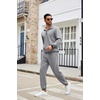 image:imageCOOFANDY Mens Tracksuit 2 Piece Quarter Zip Sweatsuit Sets Casual Athletic Running Jogging SuitsHeather Grey
