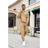 image:imageCOOFANDY Mens Tracksuit 2 Piece Quarter Zip Sweatsuit Sets Casual Athletic Running Jogging SuitsKhaki
