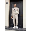 image:imageCOOFANDY Mens Tracksuit 2 Piece Quarter Zip Sweatsuit Sets Casual Athletic Running Jogging SuitsLight Gray