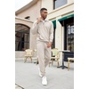 image:imageCOOFANDY Mens Tracksuit 2 Piece Quarter Zip Sweatsuit Sets Casual Athletic Running Jogging SuitsLight Gray