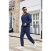 image:imageCOOFANDY Mens Tracksuit 2 Piece Quarter Zip Sweatsuit Sets Casual Athletic Running Jogging SuitsNavy Blue