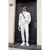 image:imageCOOFANDY Mens Tracksuit 2 Piece Quarter Zip Sweatsuit Sets Casual Athletic Running Jogging SuitsWhite