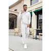 image:imageCOOFANDY Mens Tracksuit 2 Piece Quarter Zip Sweatsuit Sets Casual Athletic Running Jogging SuitsWhite