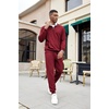image:imageCOOFANDY Mens Tracksuit 2 Piece Quarter Zip Sweatsuit Sets Casual Athletic Running Jogging SuitsWine Red