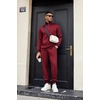 image:imageCOOFANDY Mens Tracksuit 2 Piece Quarter Zip Sweatsuit Sets Casual Athletic Running Jogging SuitsWine Red