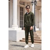 image:imageCOOFANDY Mens Tracksuit 2 Piece Quarter Zip Sweatsuit Workout Plaid Jacquard Jogging Suit SetArmy Green