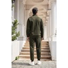 image:imageCOOFANDY Mens Tracksuit 2 Piece Quarter Zip Sweatsuit Workout Plaid Jacquard Jogging Suit SetArmy Green