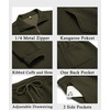 image:imageCOOFANDY Mens Tracksuit 2 Piece Quarter Zip Sweatsuit Workout Plaid Jacquard Jogging Suit SetArmy Green