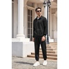 image:imageCOOFANDY Mens Tracksuit 2 Piece Quarter Zip Sweatsuit Workout Plaid Jacquard Jogging Suit SetBlack