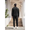 image:imageCOOFANDY Mens Tracksuit 2 Piece Quarter Zip Sweatsuit Workout Plaid Jacquard Jogging Suit SetBlack