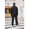 image:imageCOOFANDY Mens Tracksuit 2 Piece Quarter Zip Sweatsuit Workout Plaid Jacquard Jogging Suit SetBlack