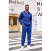 image:imageCOOFANDY Mens Tracksuit 2 Piece Quarter Zip Sweatsuit Workout Plaid Jacquard Jogging Suit SetBlue