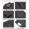image:imageCOOFANDY Mens Tracksuit 2 Piece Quarter Zip Sweatsuit Workout Plaid Jacquard Jogging Suit SetDark Grey