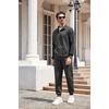 image:imageCOOFANDY Mens Tracksuit 2 Piece Quarter Zip Sweatsuit Workout Plaid Jacquard Jogging Suit SetDark Grey