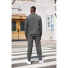 image:imageCOOFANDY Mens Tracksuit 2 Piece Quarter Zip Sweatsuit Workout Plaid Jacquard Jogging Suit SetDark Grey