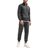 image:imageCOOFANDY Mens Tracksuit 2 Piece Quarter Zip Sweatsuit Workout Plaid Jacquard Jogging Suit SetDark Grey