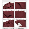 image:imageCOOFANDY Mens Tracksuit 2 Piece Quarter Zip Sweatsuit Workout Plaid Jacquard Jogging Suit SetDark Red