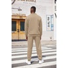 image:imageCOOFANDY Mens Tracksuit 2 Piece Quarter Zip Sweatsuit Workout Plaid Jacquard Jogging Suit SetKhaki